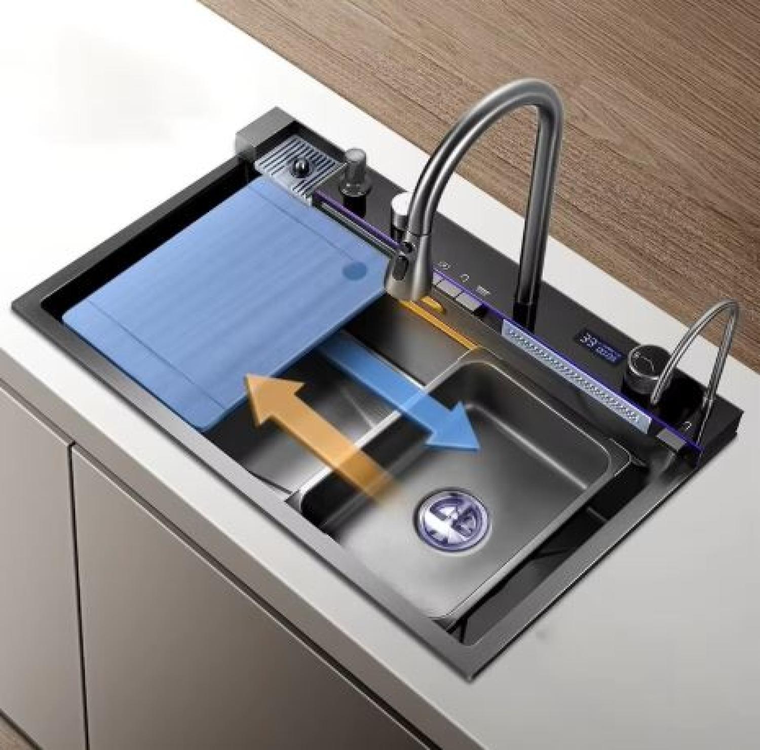sink,kitchensink,blacksink,sinkcombo,36inchsink,handmadesink,MultifunctionalSmartKitchenSink