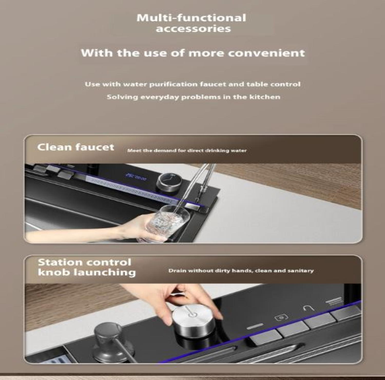 sink,kitchensink,blacksink,sinkcombo,36inchsink,handmadesink,MultifunctionalSmartKitchenSink