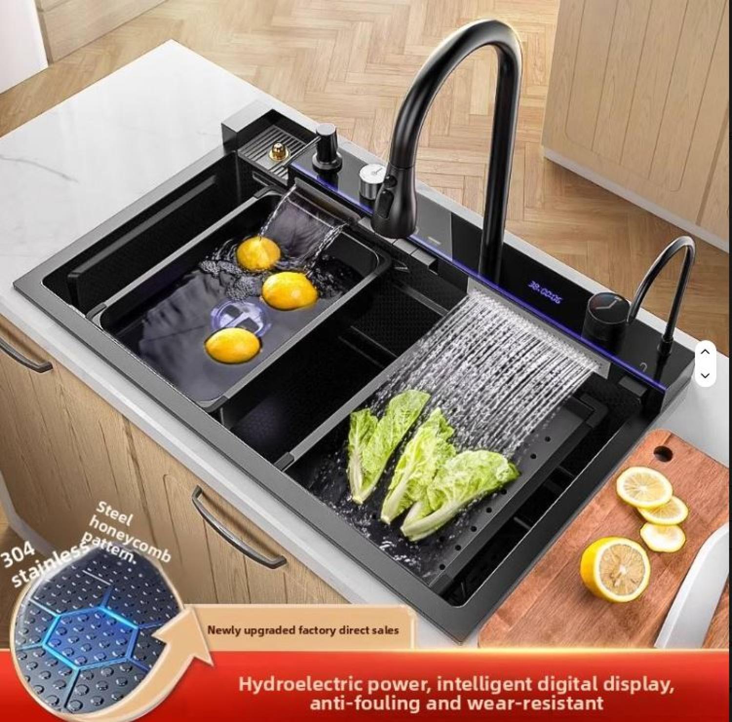 sink,kitchensink,blacksink,sinkcombo,36inchsink,handmadesink,MultifunctionalSmartKitchenSink