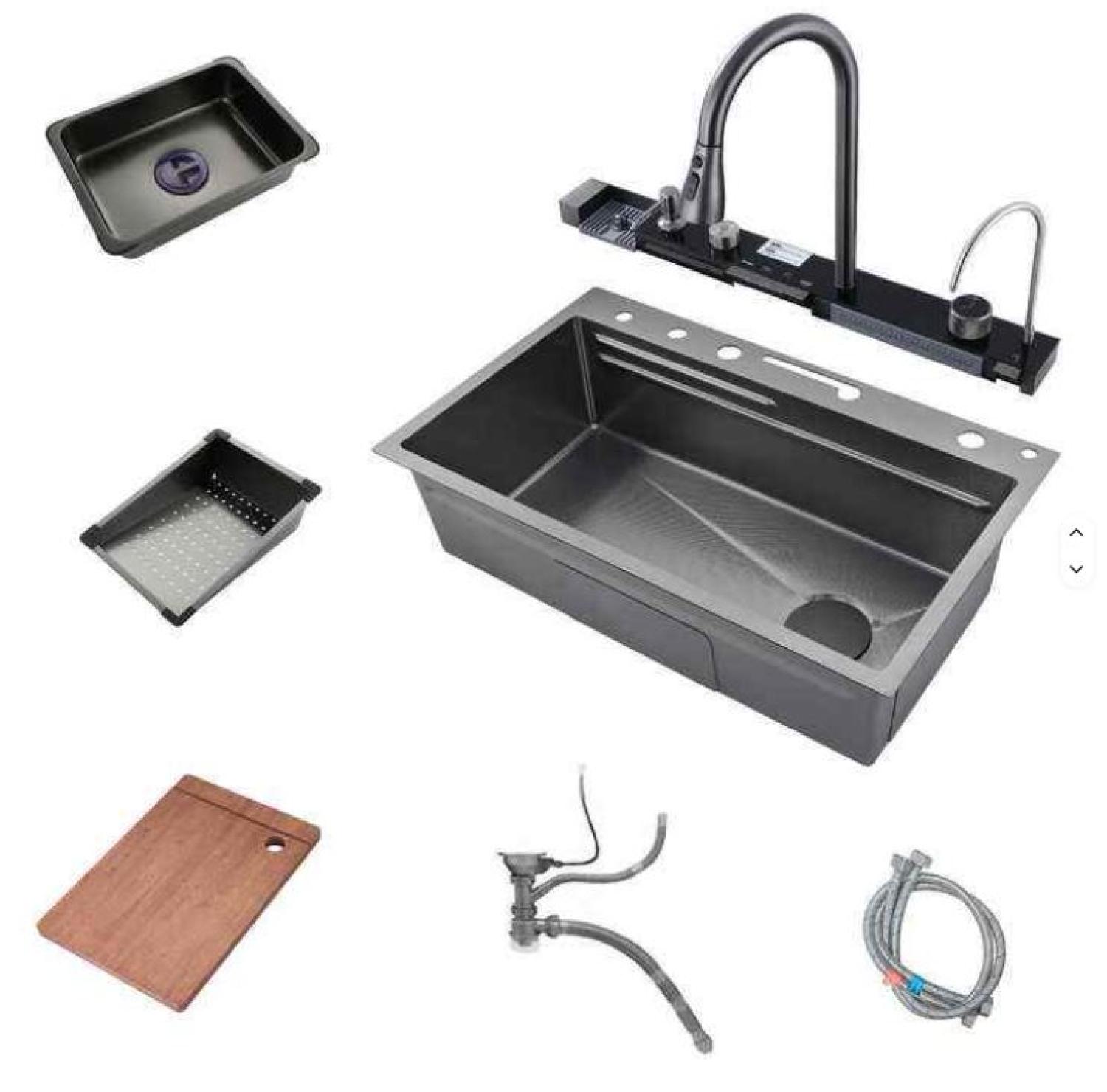 sink,kitchensink,blacksink,sinkcombo,36inchsink,handmadesink,MultifunctionalSmartKitchenSink