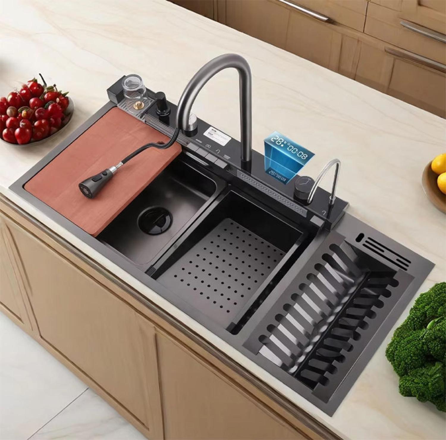 sink,kitchensink,blacksink,sinkcombo,36inchsink,handmadesink,MultifunctionalSmartKitchenSink